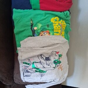 Kids Long Sleeve Graphic Tees - Green and Gray